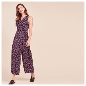 NEW JACK by BB Dakota Swish Swish Deep Blue Ditsy Printed Maxi Jumpsuit